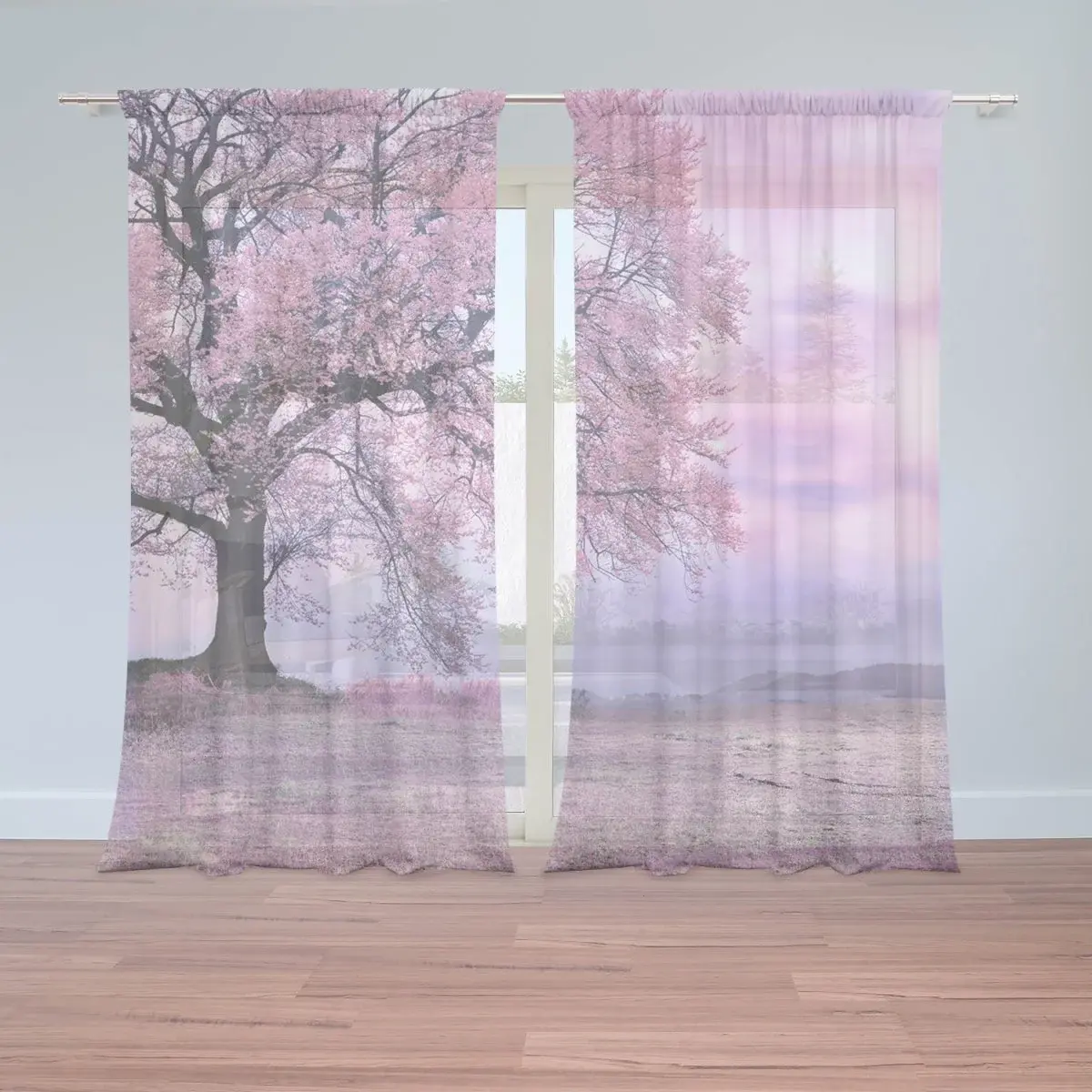 Záclony Růžový strom: 2ks 150x250cm