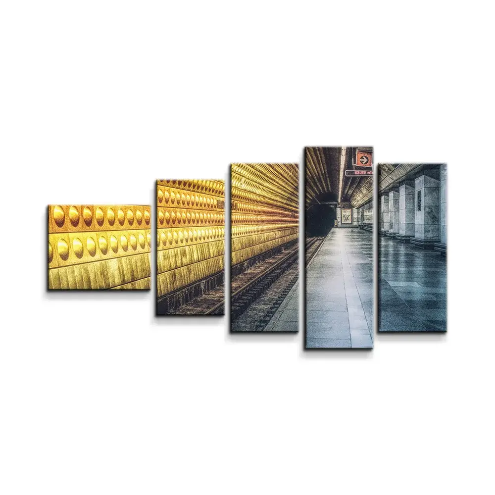 Obraz - 5-dílný Pražské metro - 100x60 cm