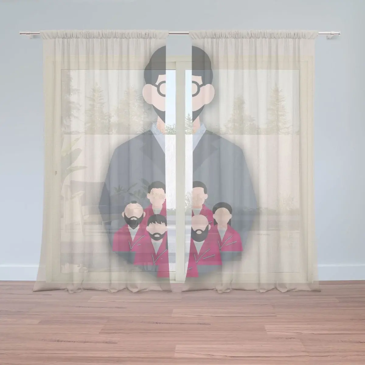 Záclony Money heist Profesor a jeho tým Béžová: 2ks 150x250cm