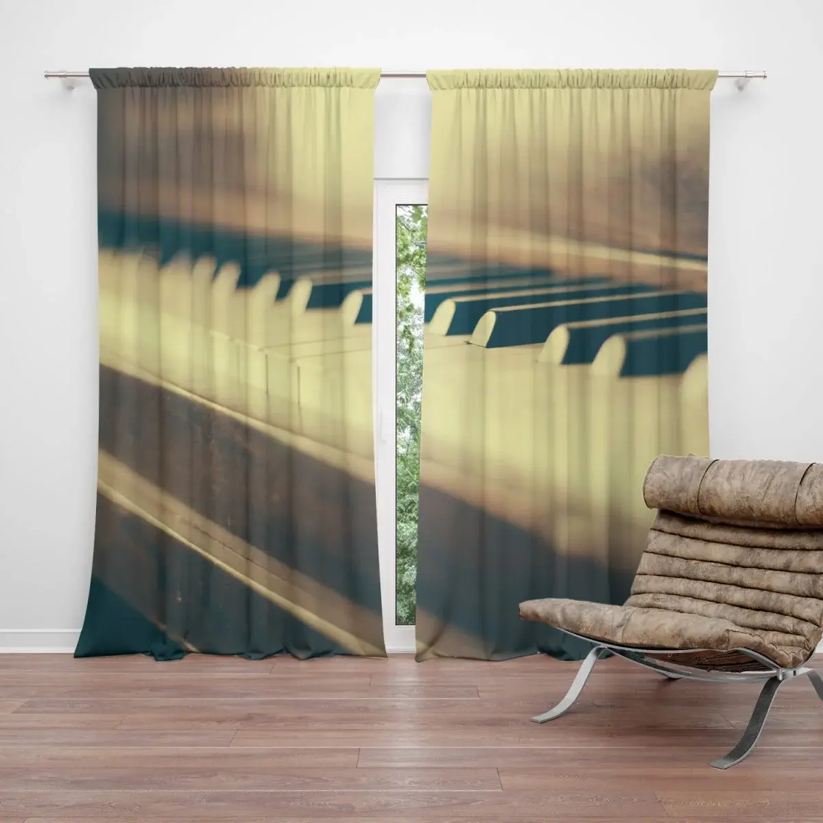 Závěs Klávesy klavíru: 2ks 140x250cm