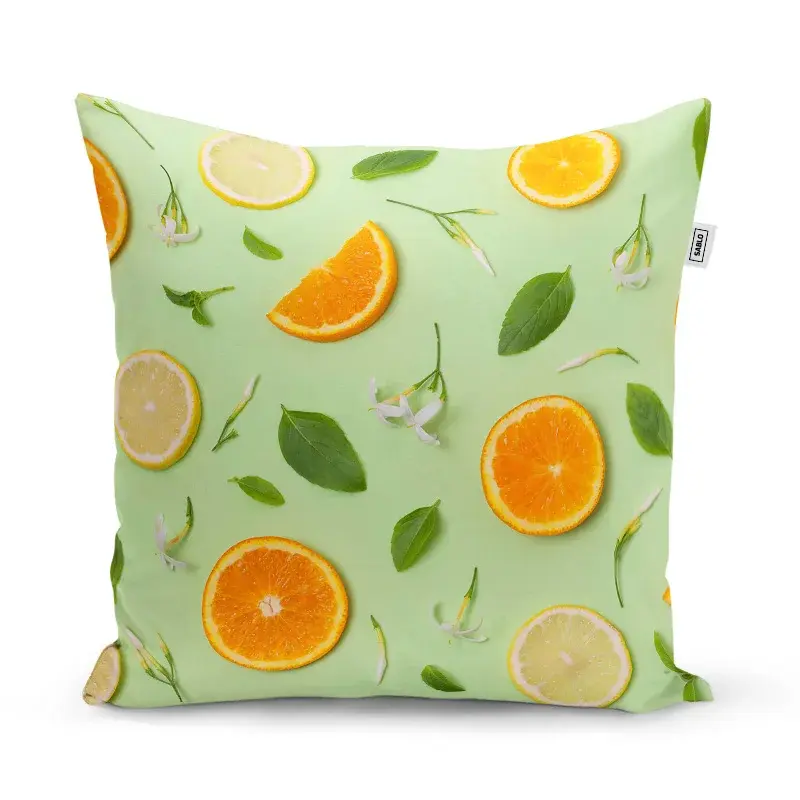 Polštář Citrus a květ - 40x40 cm