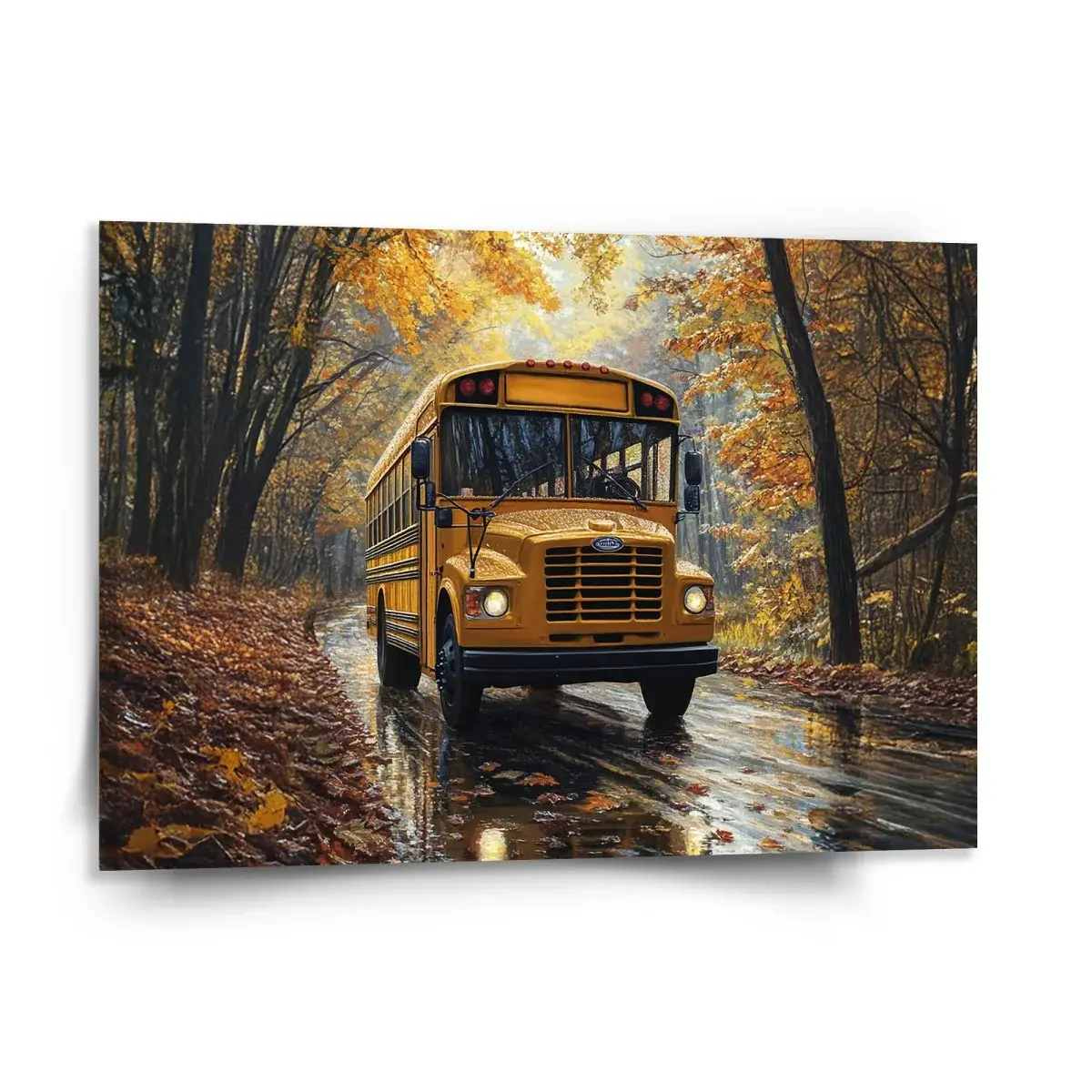 Obraz Žlutý školní autobus - 150x110 cm