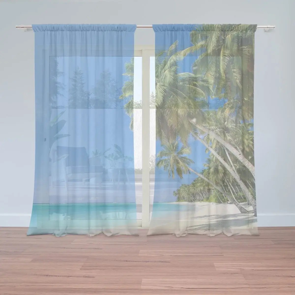Záclony Palmová pláž: 2ks 150x250cm