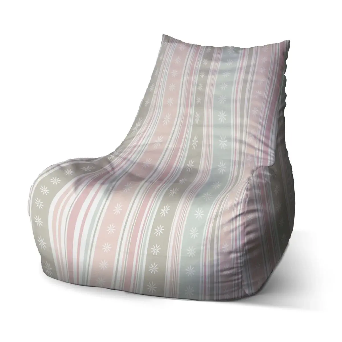Sedací vak Bean Pruhy a tečky - 100 x 90 x 45 cm