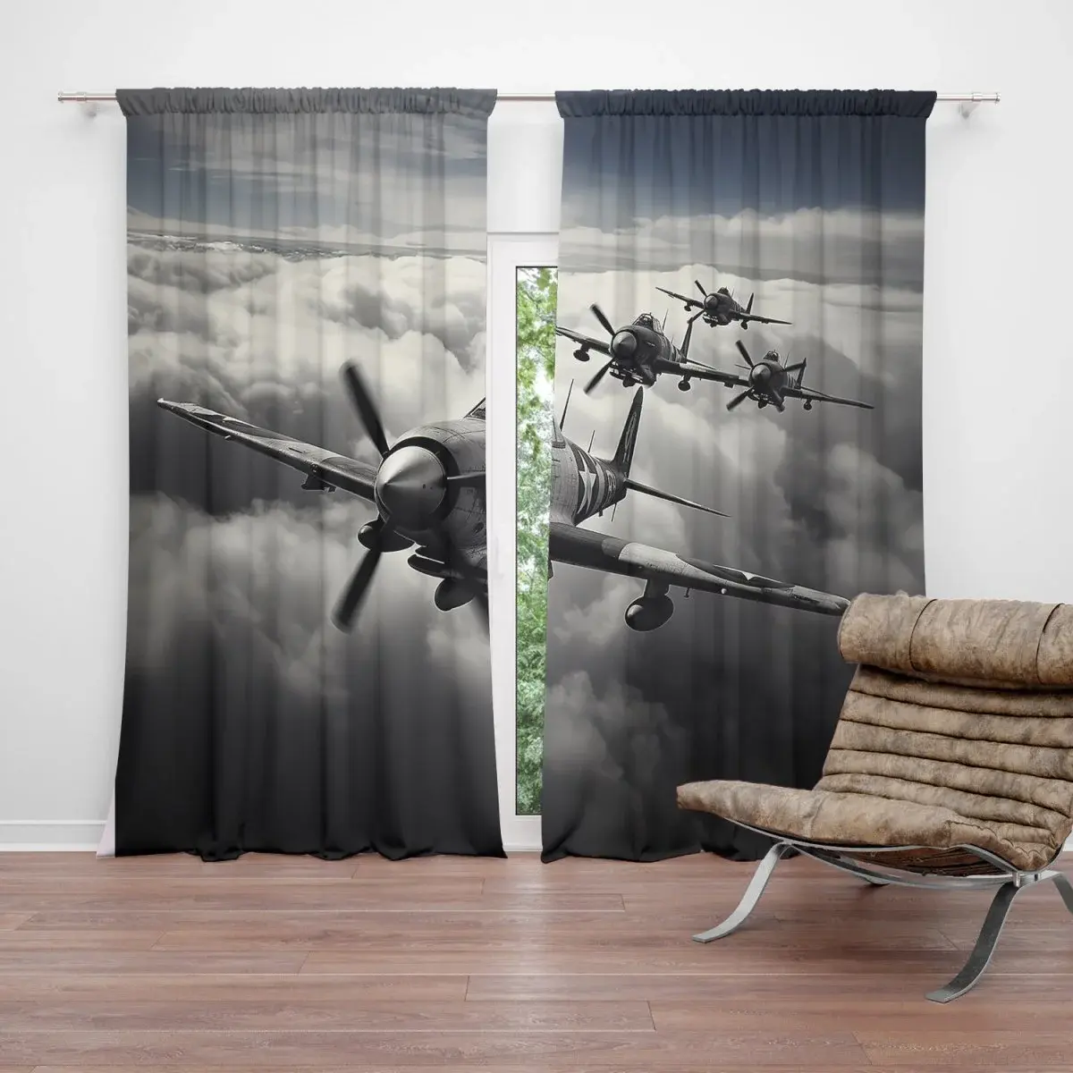 Závěs Stíhací letadla: 2ks 140x250cm