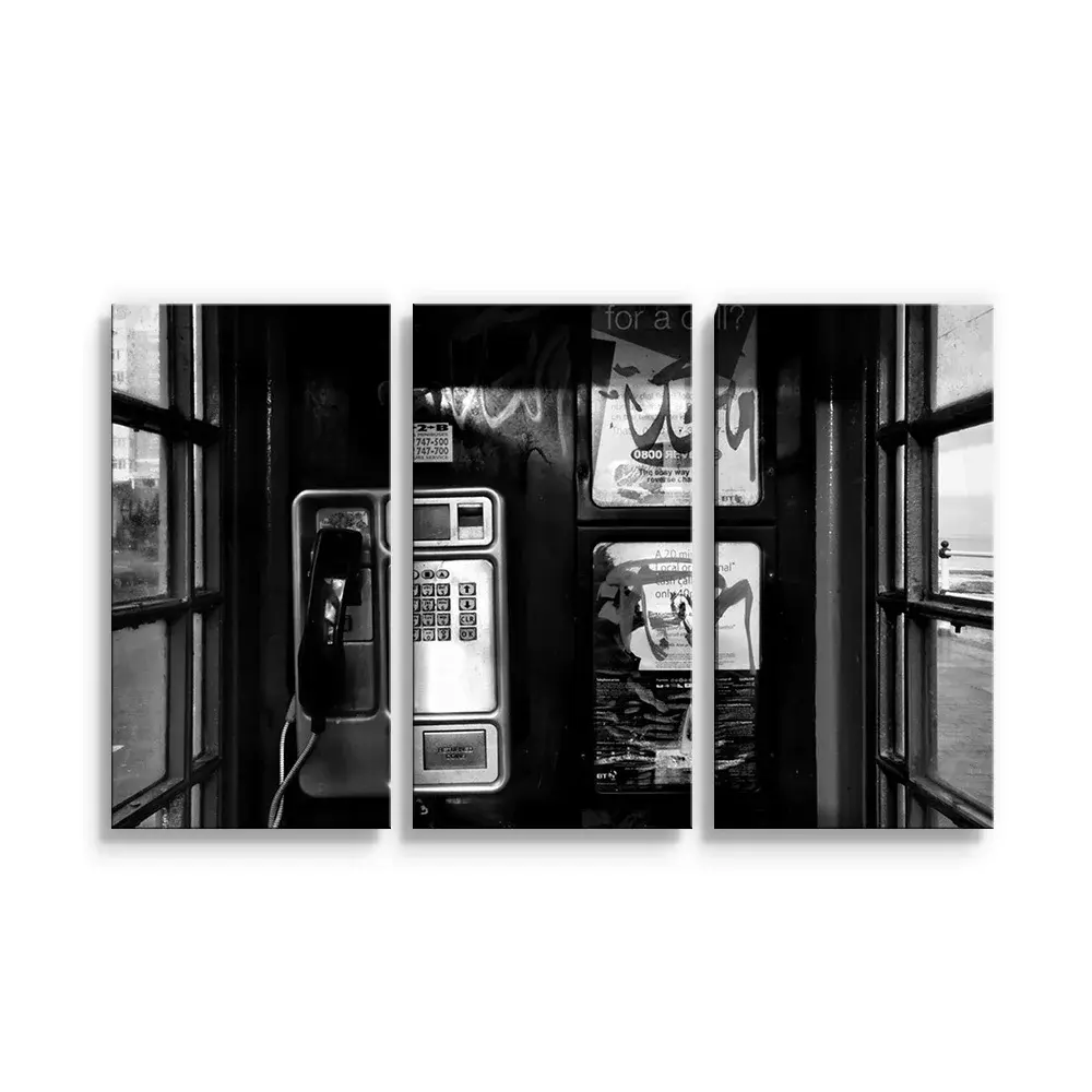 Obraz - 3-dílný Telefonní budka - 120x80 cm