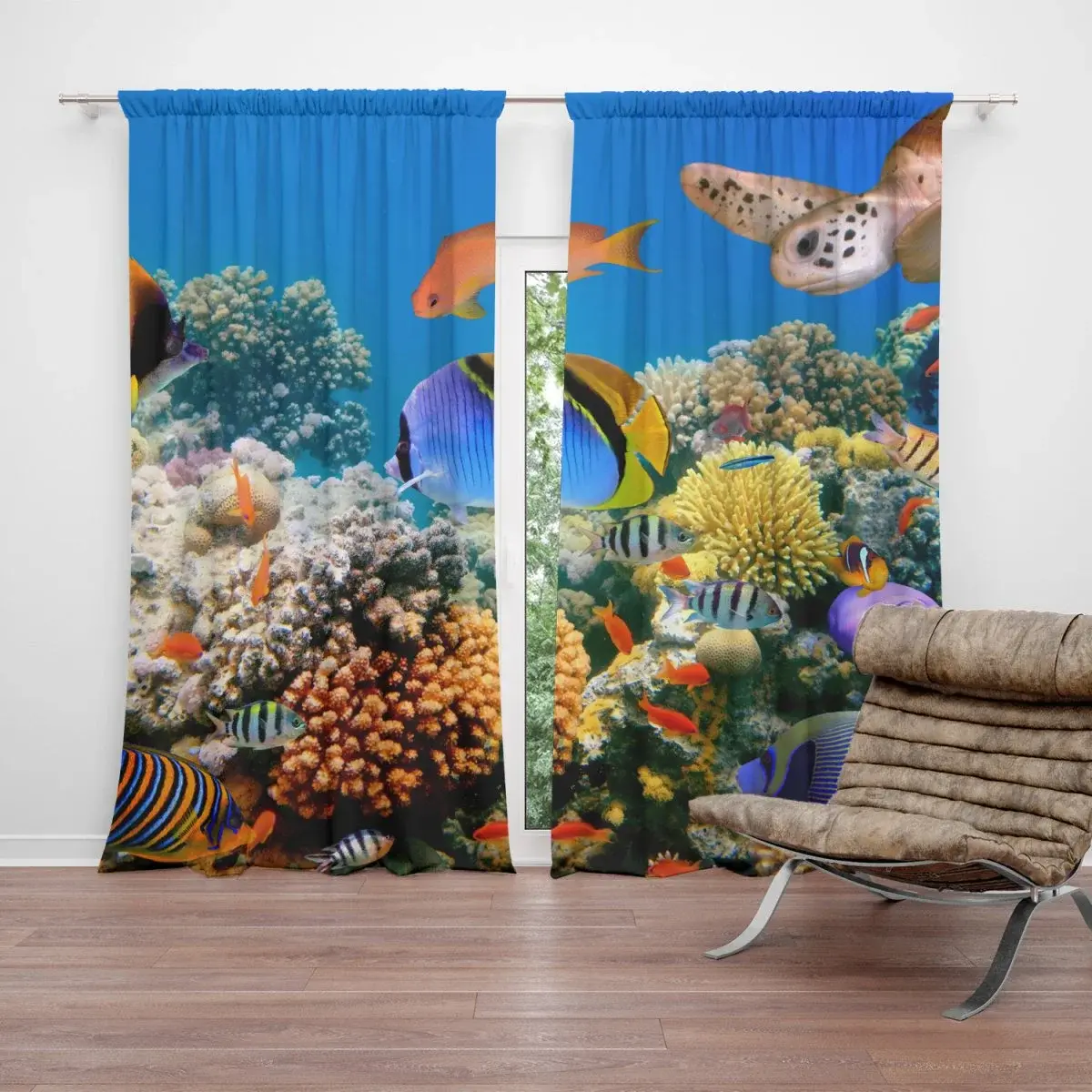 Závěs Korálový útes: 2ks 140x250cm