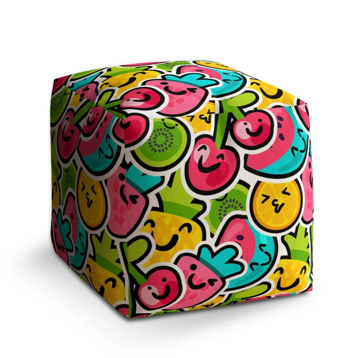 Taburet Cube Veselé ovoce - 40x40x40 cm