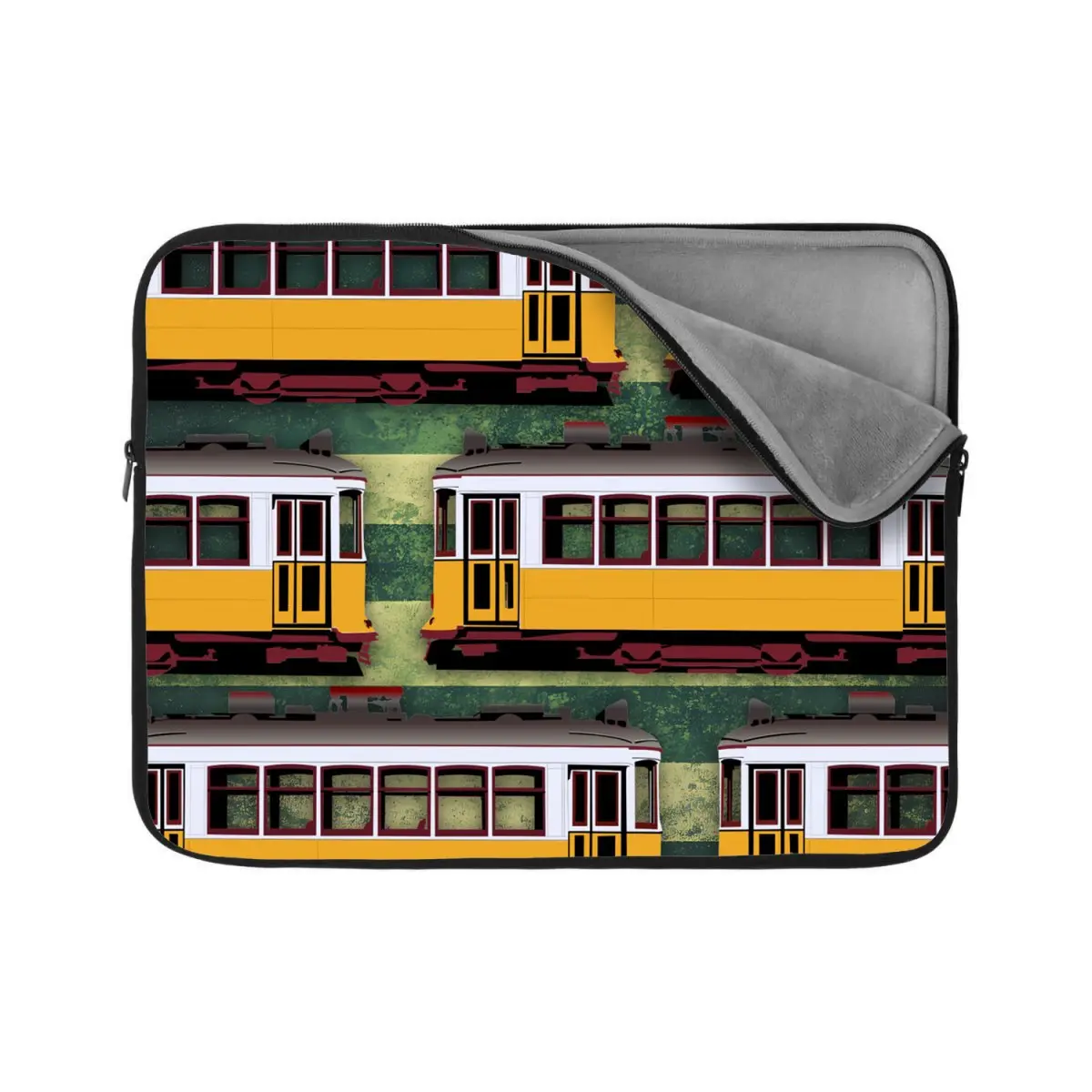 Obal na notebook Lisabonské historické tramvaje Zelený Pattern - 13"