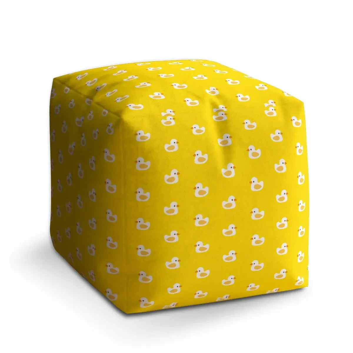 Taburet Cube Bílé kachničky - 50x50x50 cm