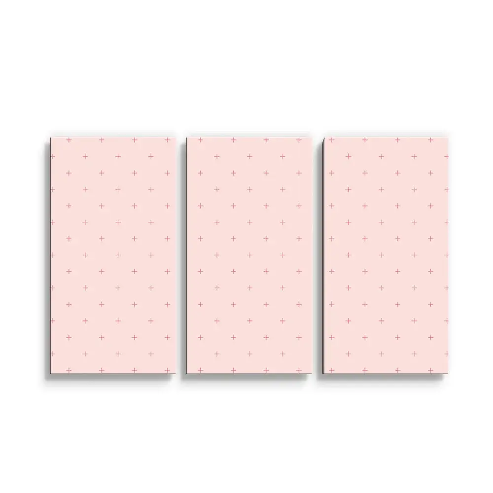 Obraz - 3-dílný Růžové křížky na světle růžové - 120x80 cm