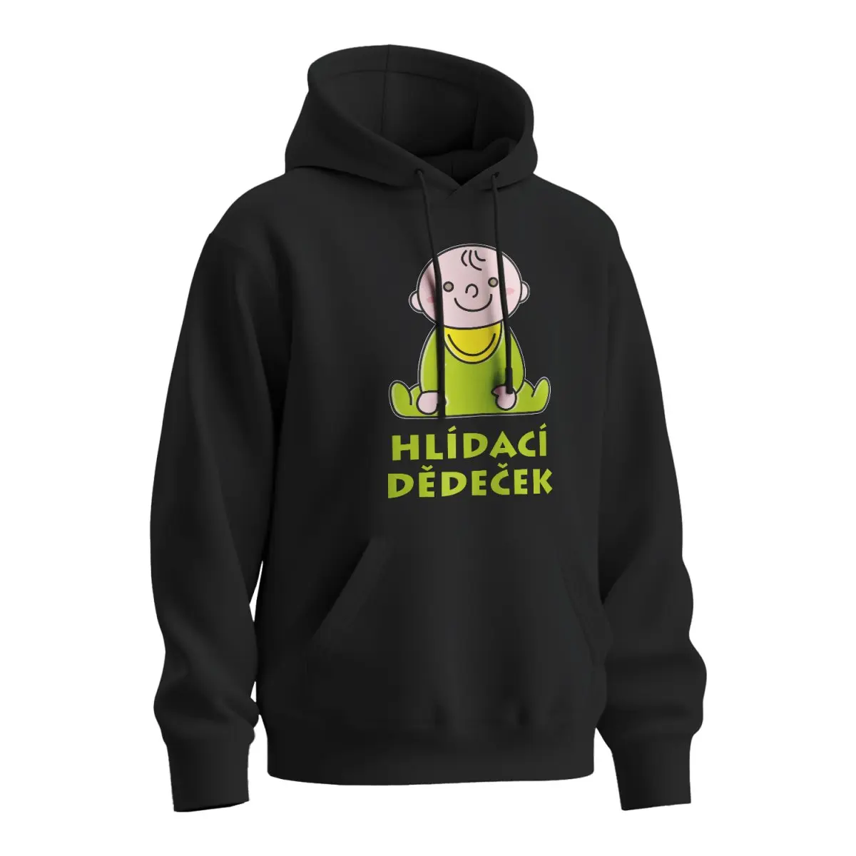 Mikina s potiskem Hlídací dědeček - černá 3XL