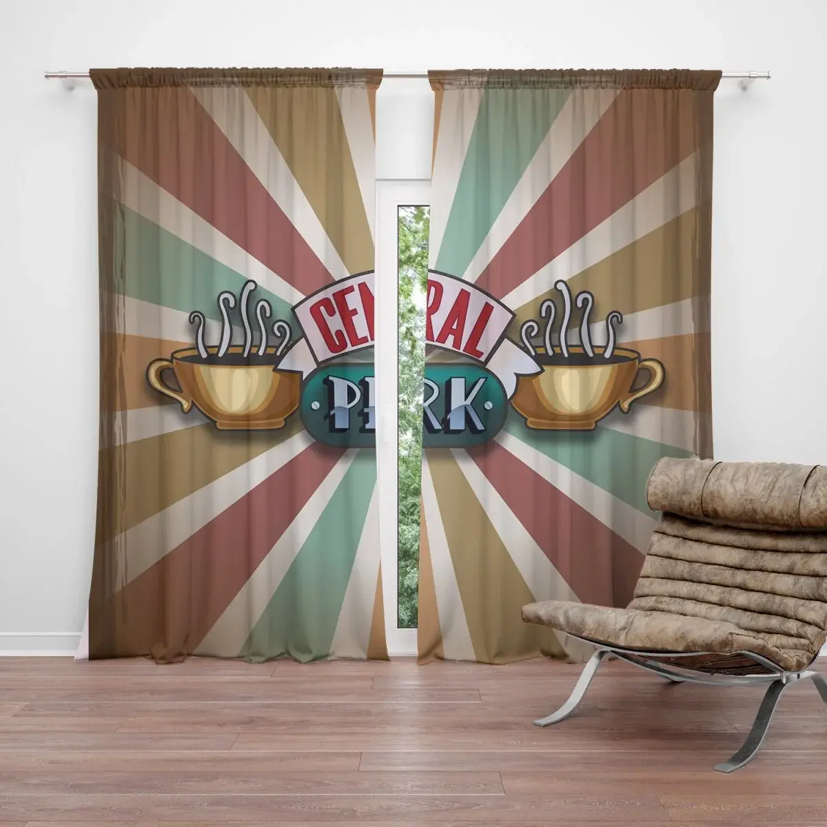 Závěs Seriál přátelé CENTRAL PERK Abstrakce: 2ks 140x250cm