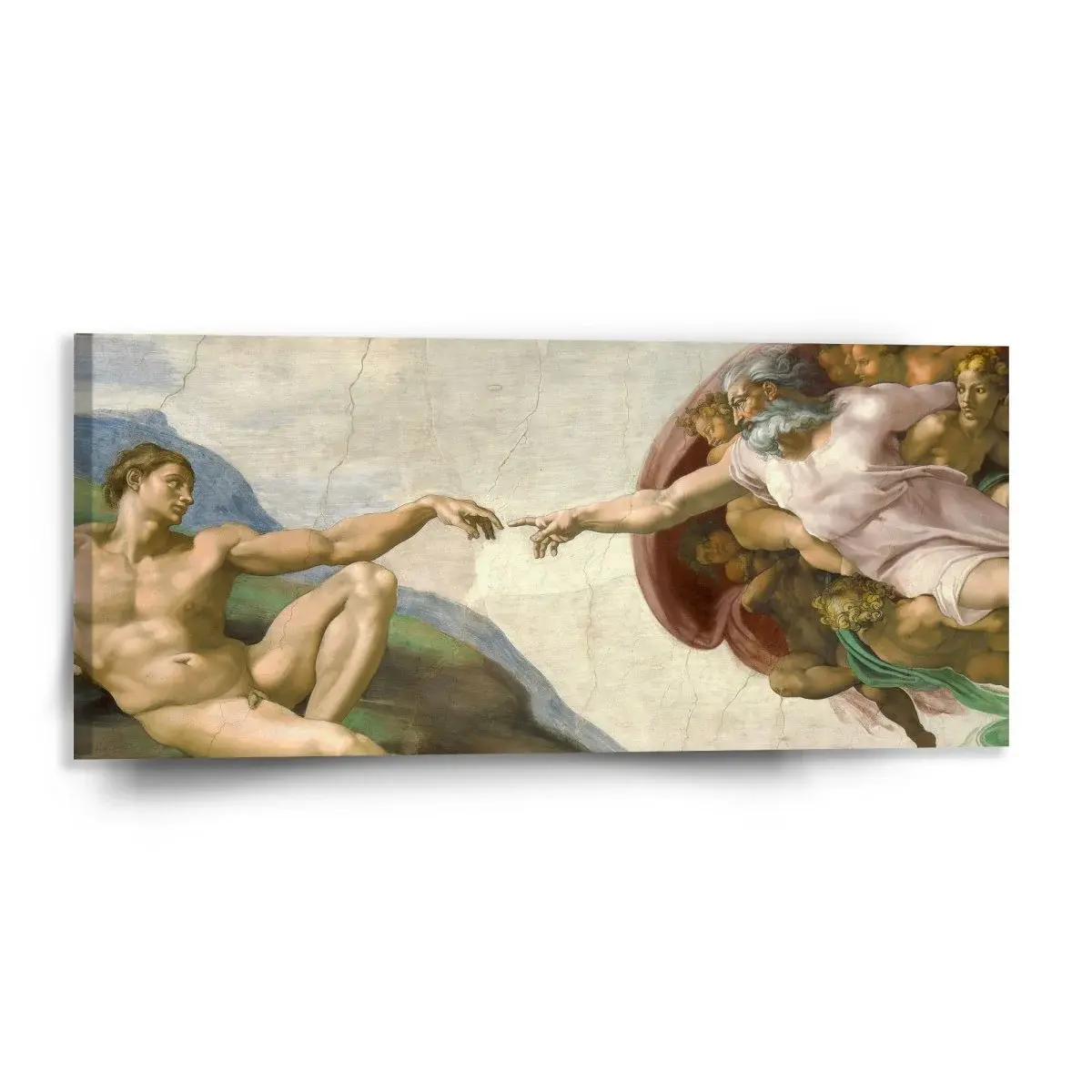 Obraz Stvoření Adama - Michelangelo Buonarroti - 110x50 cm