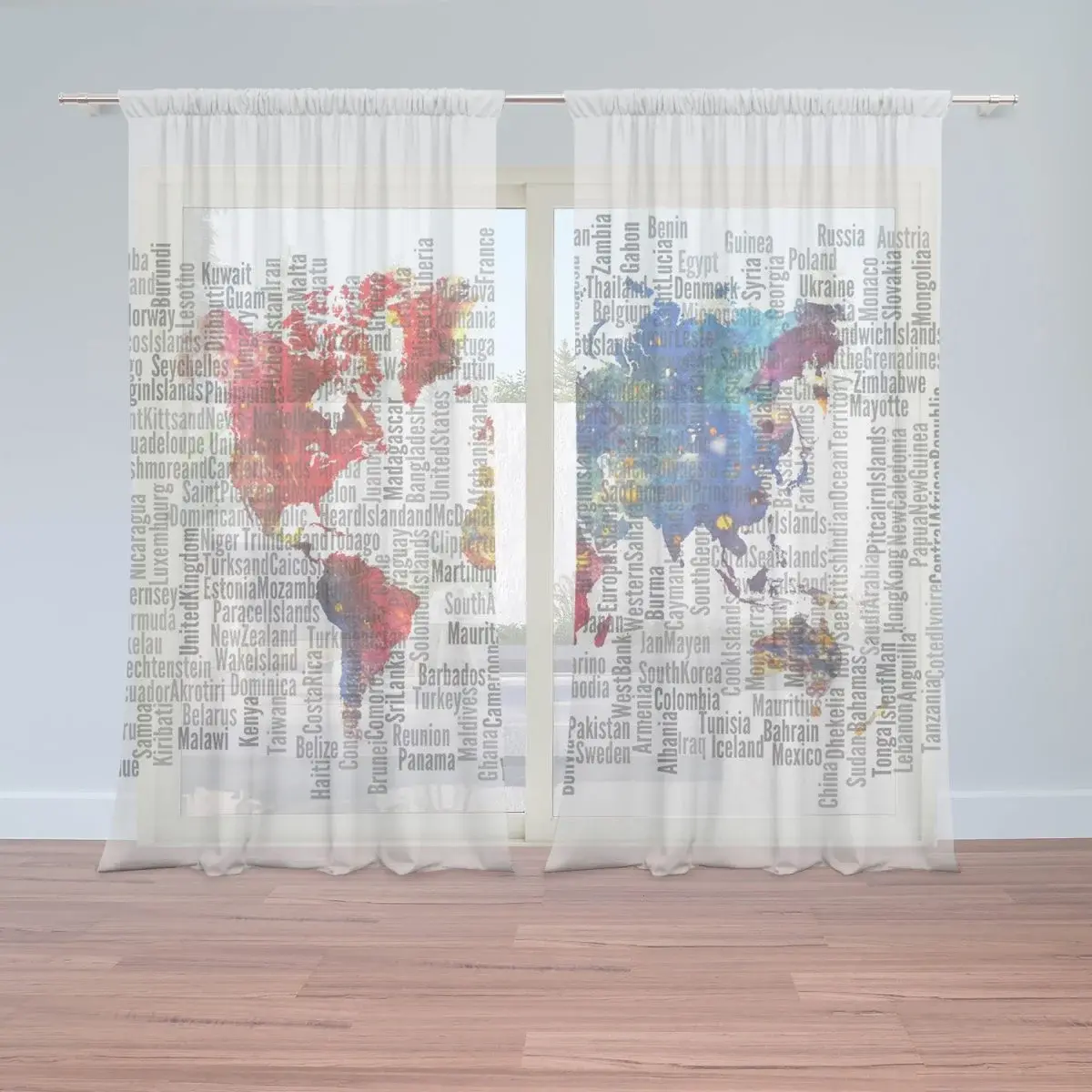 Záclony Jména států: 2ks 150x250cm