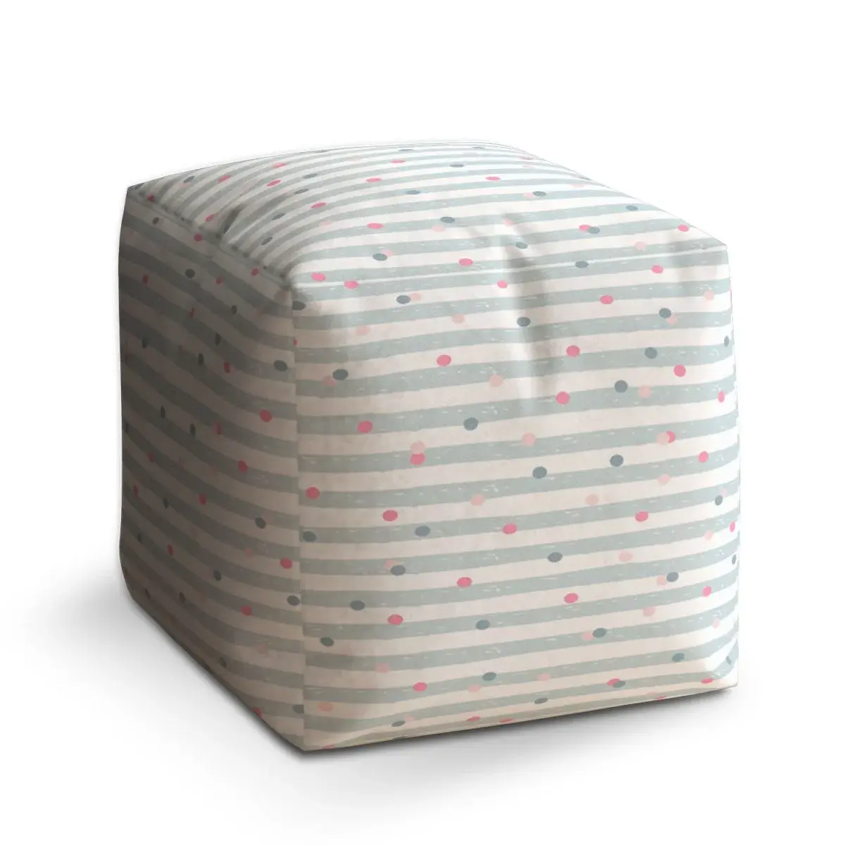 Taburet Cube Tečky a pruhy - 60x60x60 cm