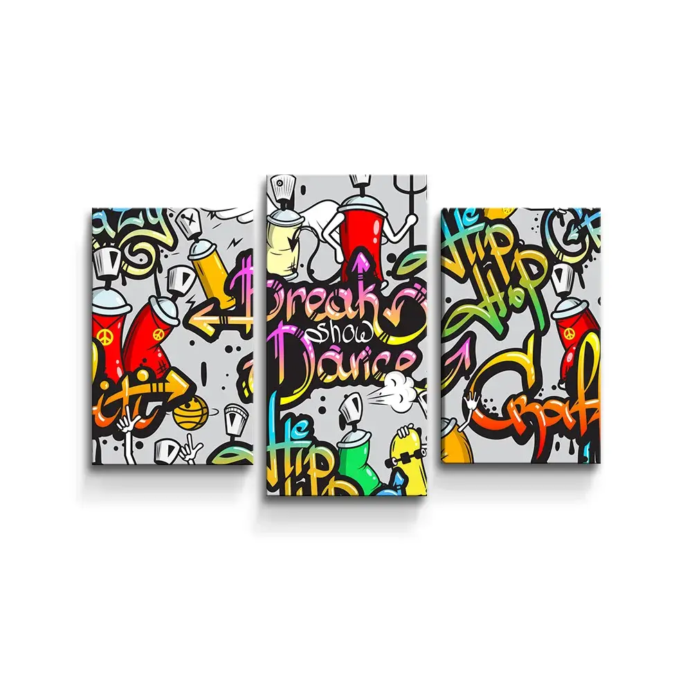 Obraz - 3-dílný Graffiti - 75x50 cm