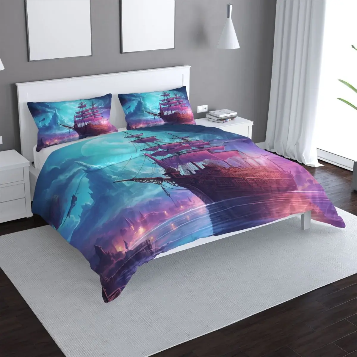 Povlečení Magická plachetnice pod měsícem - 140x200 / 90x70