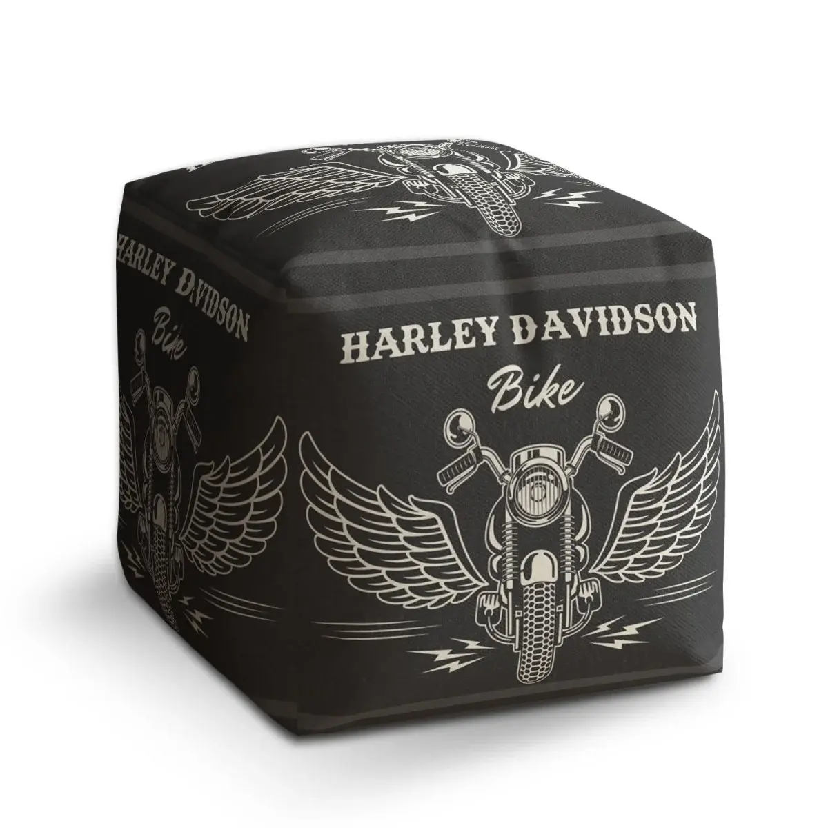 Taburet Cube Harley-Davidson S křídly - 60x60x60 cm