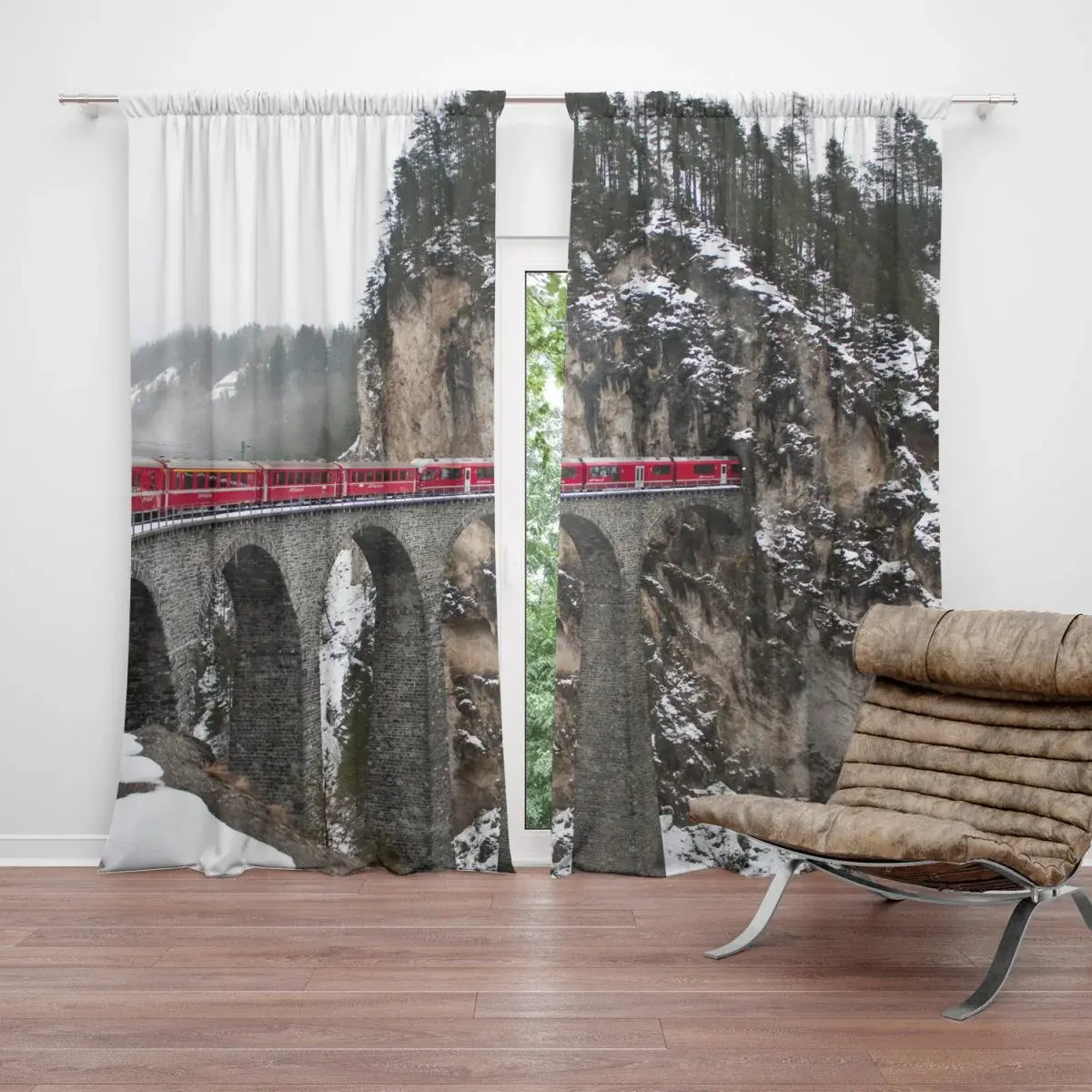 Závěs Vlak na mostě 2: 2ks 140x250cm