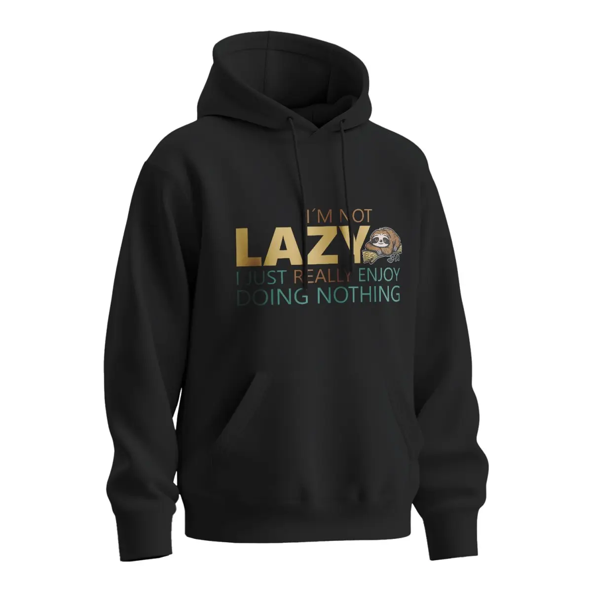Mikina s potiskem I’m not LAZY - černá 4XL