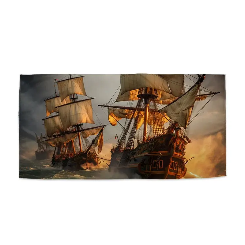 Ručník Plachetnice ve vlnách - 70x140 cm