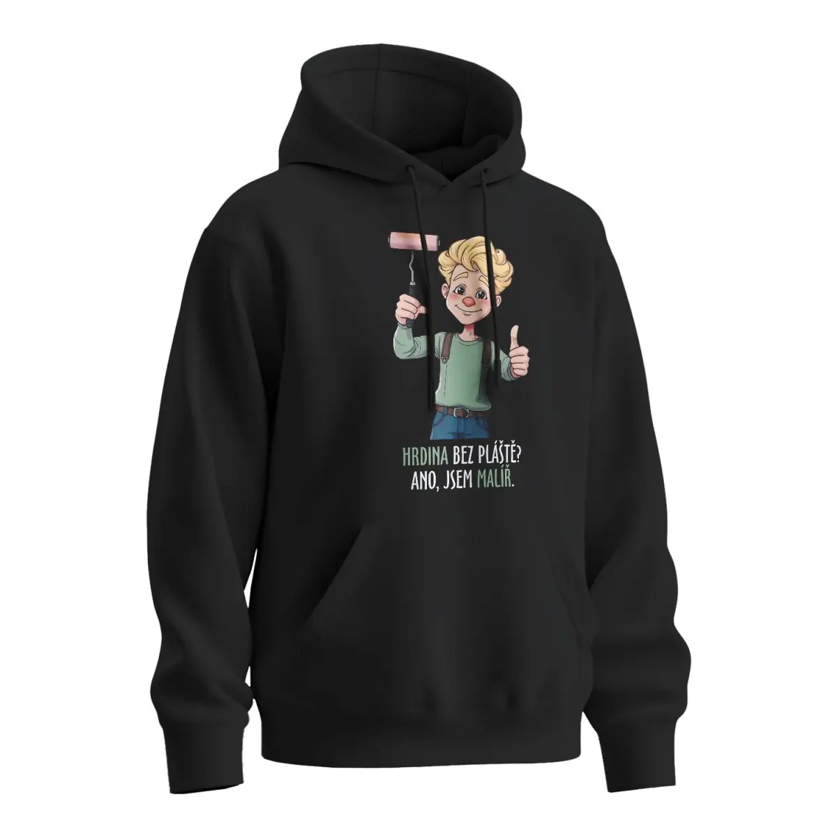 Mikina s potiskem Ano, jsem malíř - černá