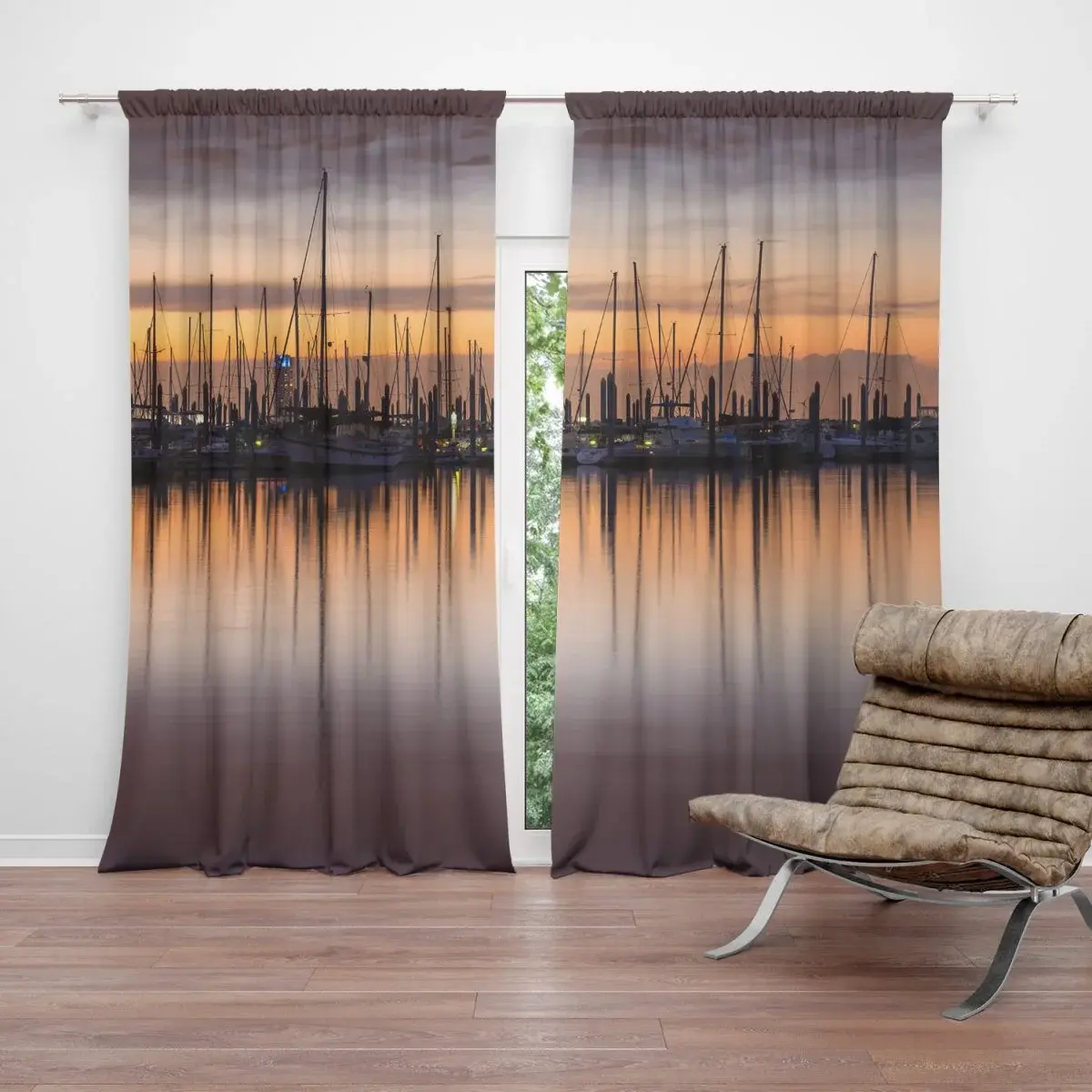 Závěs Večerní přístav: 2ks 140x250cm