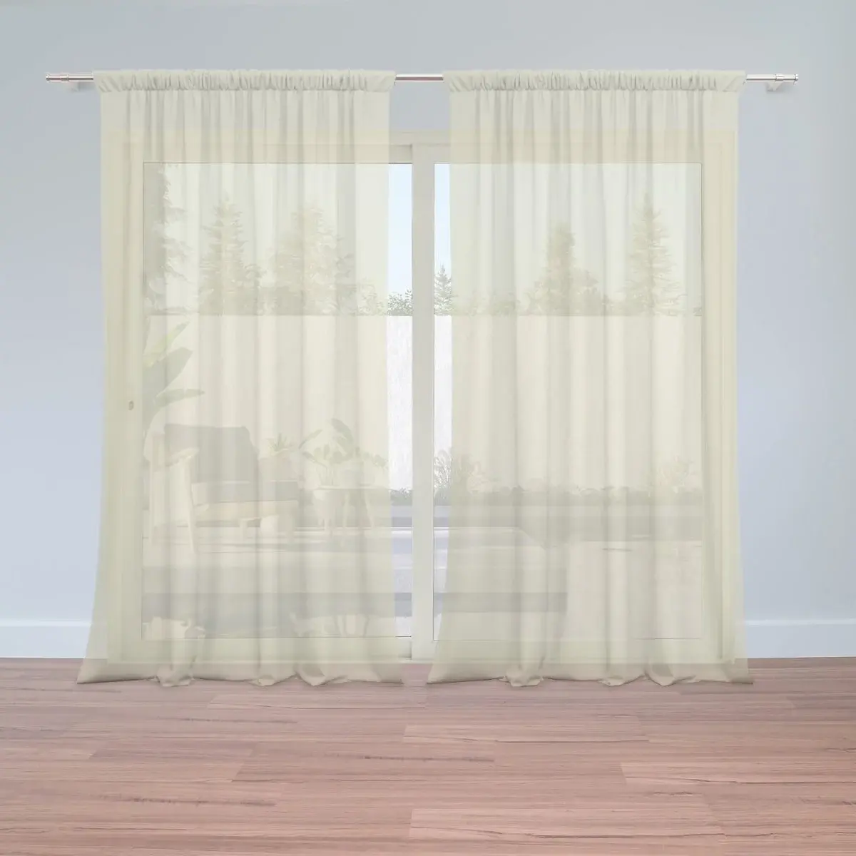 Záclony Bílá slonová kost: 2ks 150x250cm