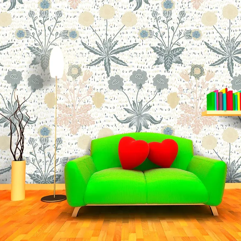 Tapeta Šedé květiny - 208x125 cm