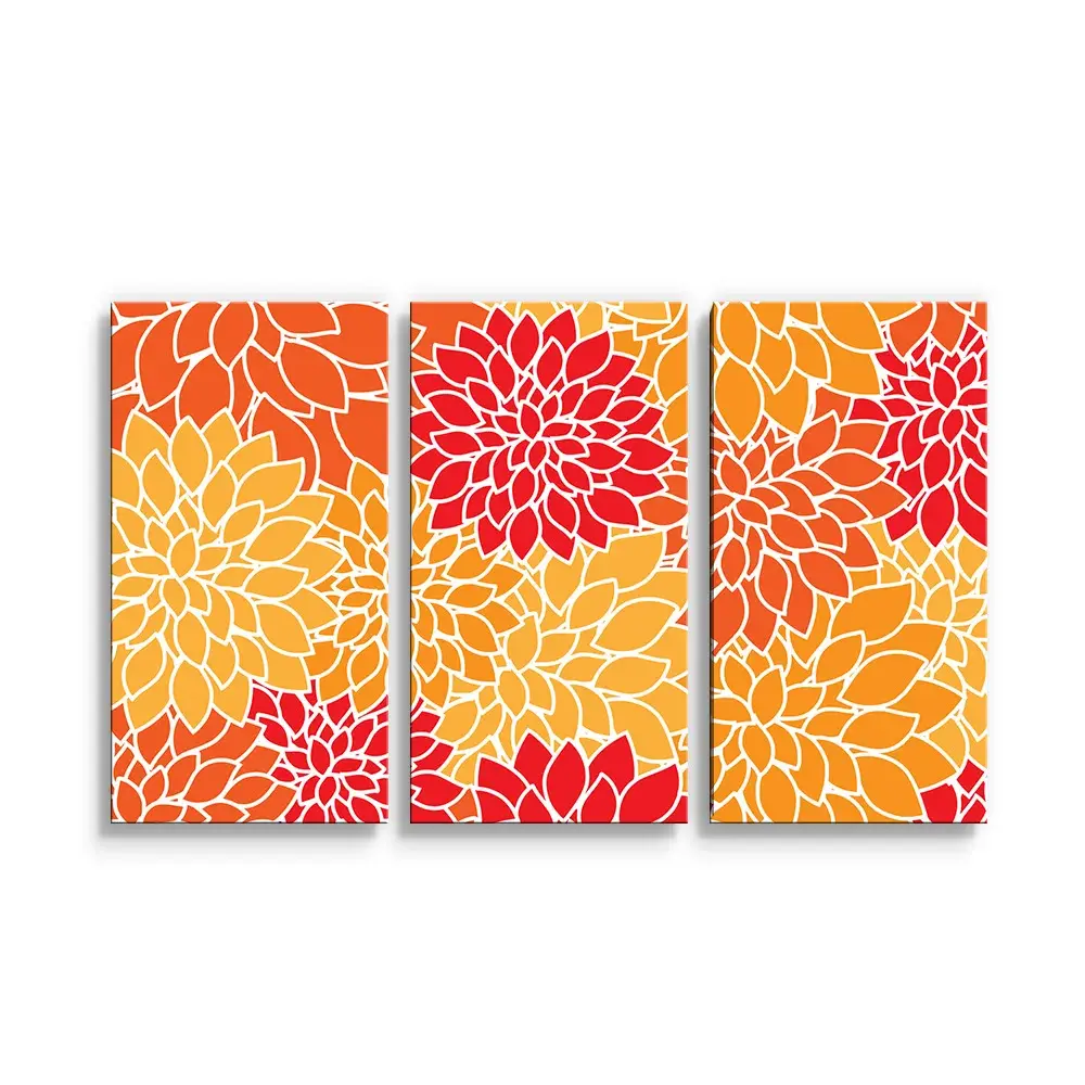 Obraz - 3-dílný Barevné květiny - 120x80 cm