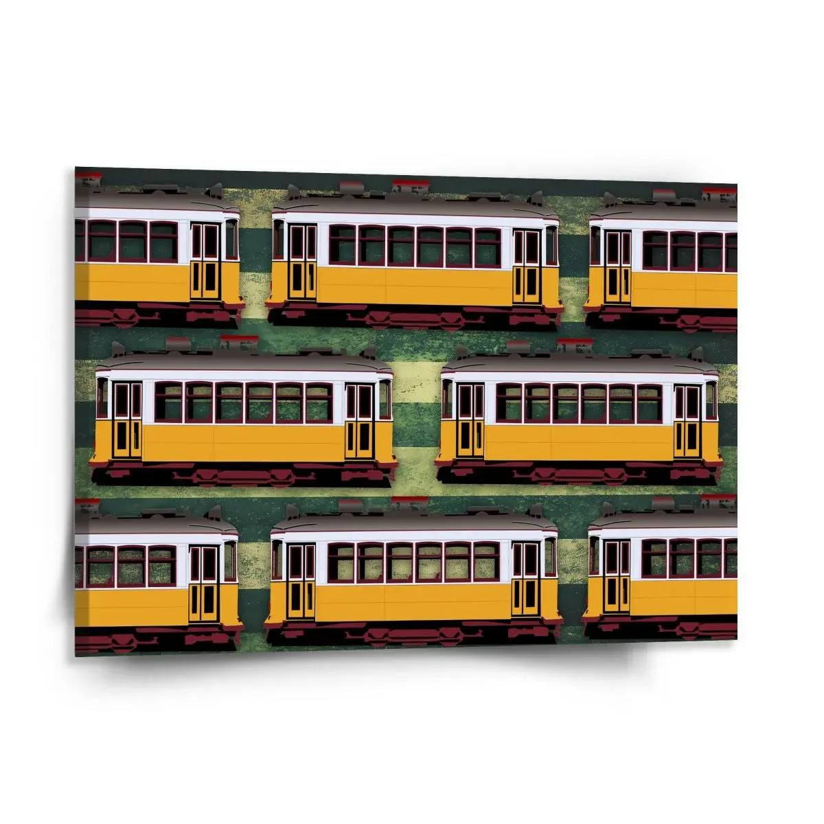 Obraz Lisabonské historické tramvaje Zelený Pattern - 150x110 cm