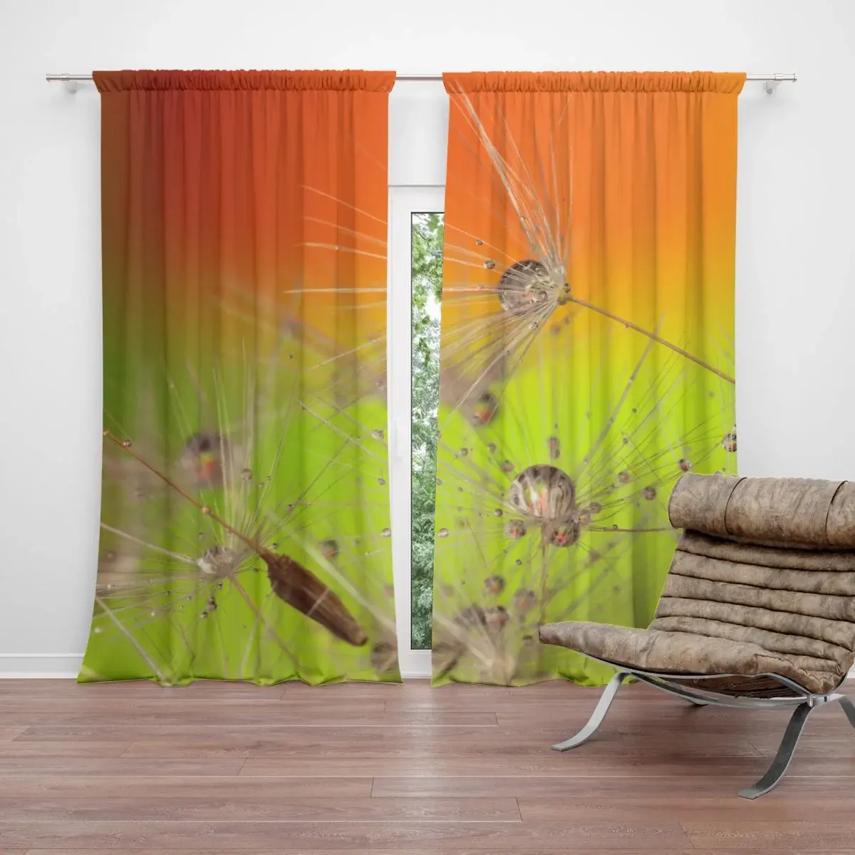 Závěs Odkvetlé pampelišky: 2ks 140x250cm