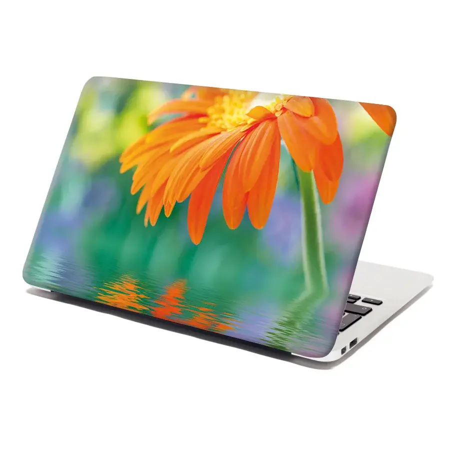Samolepka na notebook Oranžová gerbera - 38x26 cm