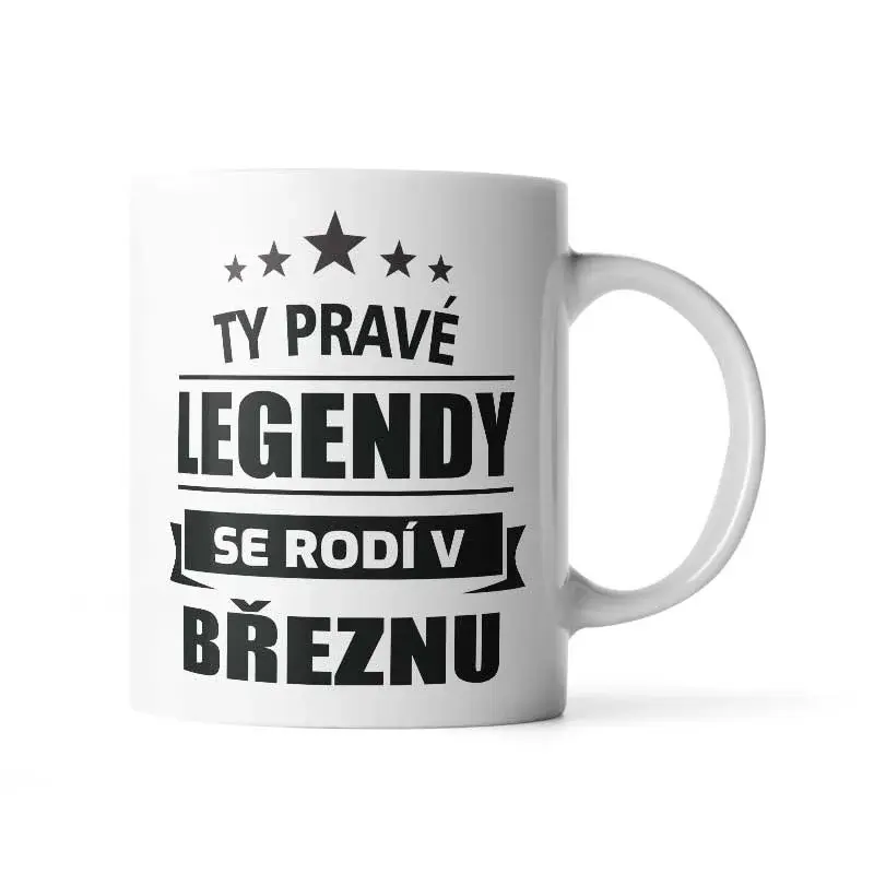 Hrnek Ty pravé legendy se rodí v březnu - 890 ml - XXL