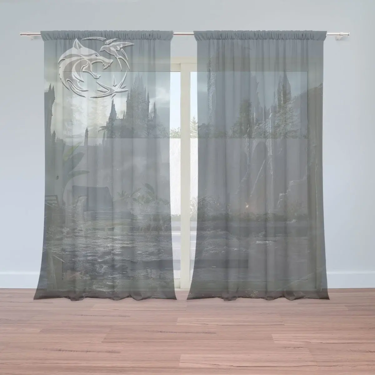 Záclony Zaklínač Hrad: 2ks 150x250cm