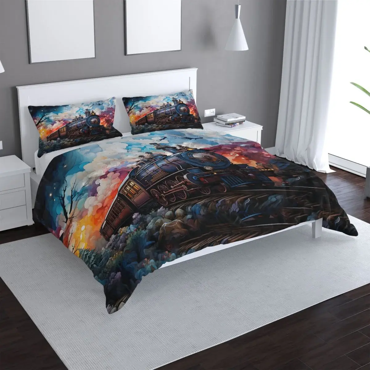 Povlečení Parní lokomotiva v kouzelné krajině - 140x220 / 90x70