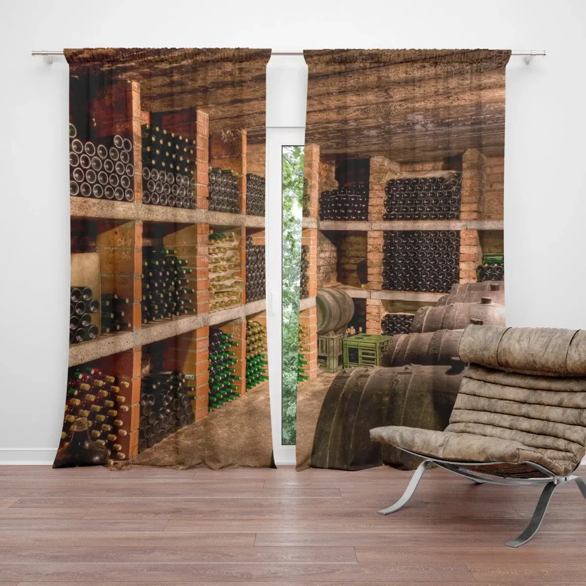 Závěs Vinný sklípek: 2ks 140x250cm