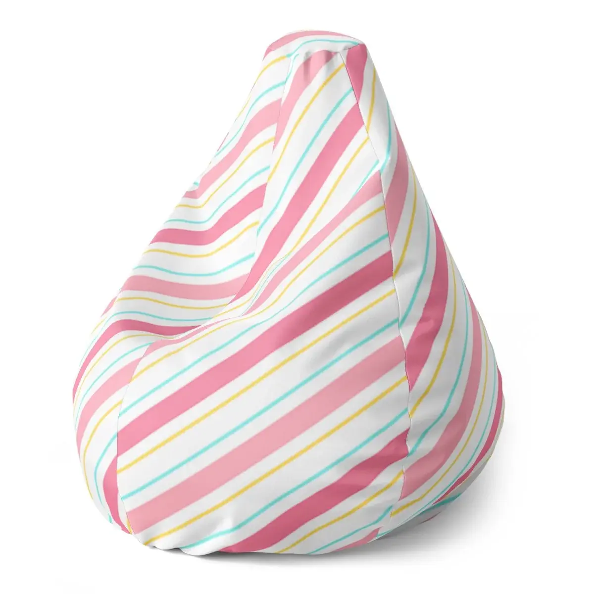 Sedací vak Pear Čtyřbarevné pruhy - 140 x 100 x 25 cm