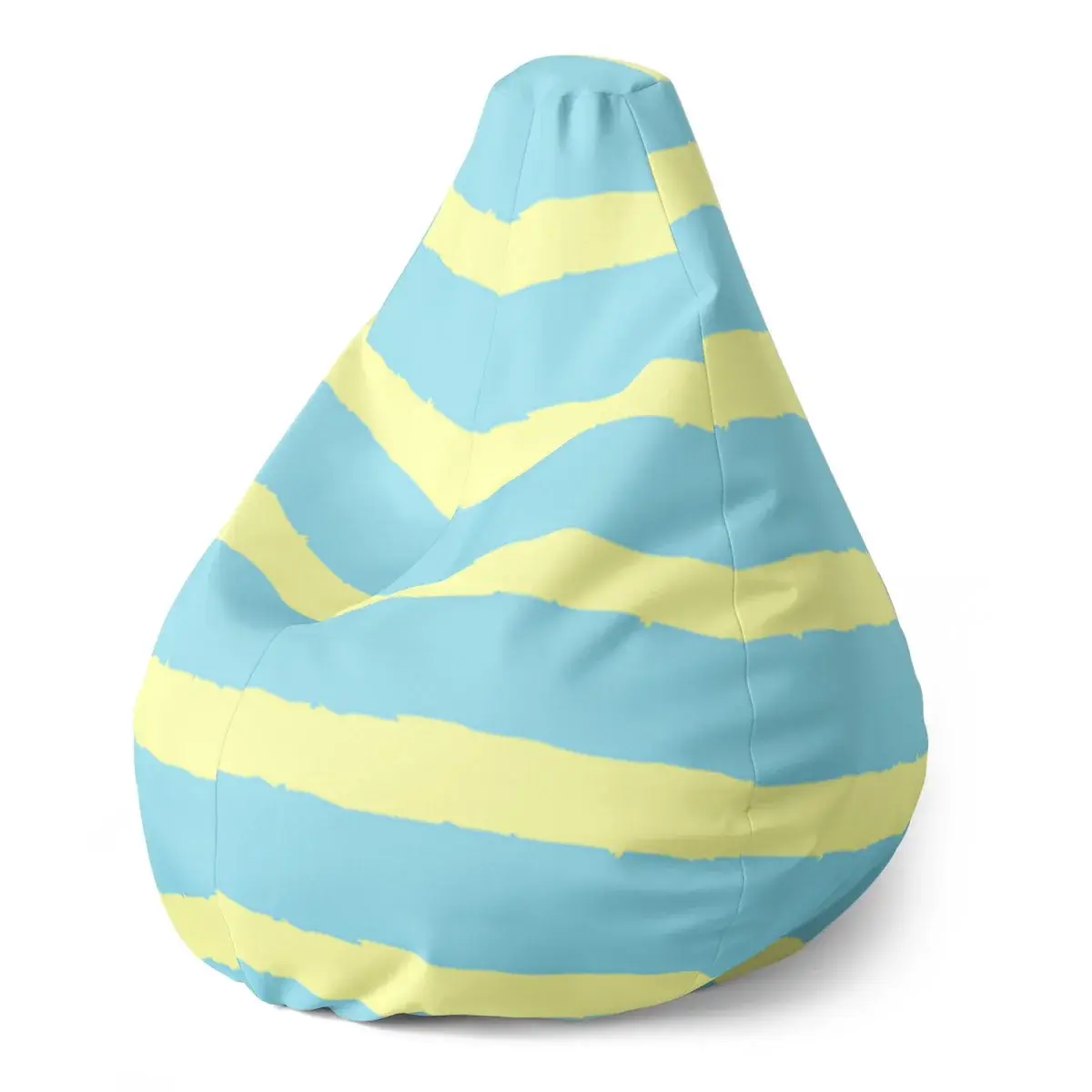 Sedací vak Pear Modrožluté pruhy - 70 x 95 x 15 cm