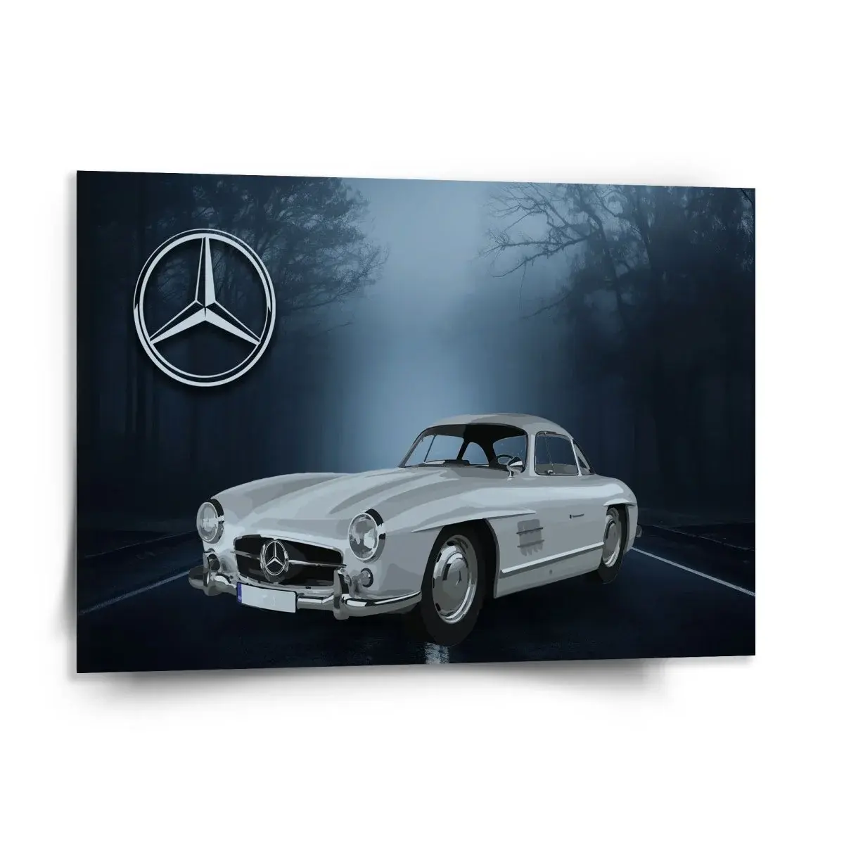 Obraz Mercedes-Benz 300 SL V lese - 150x110 cm