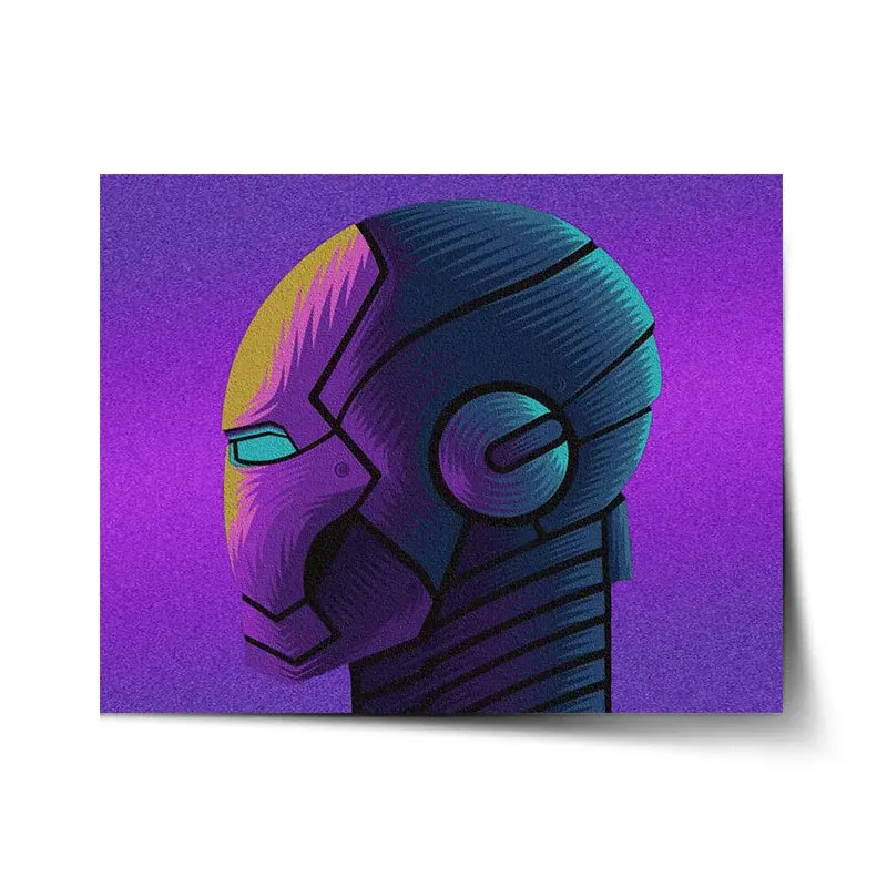 Plakát Iron Man Helma na fialové - 120x80 cm