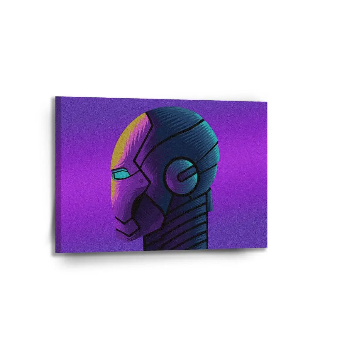 Obraz Iron Man Helma na fialové - 90x60 cm