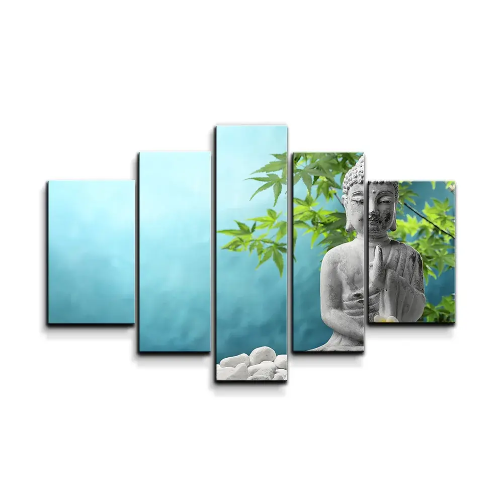Obraz - 5-dílný Buddha - 125x90 cm