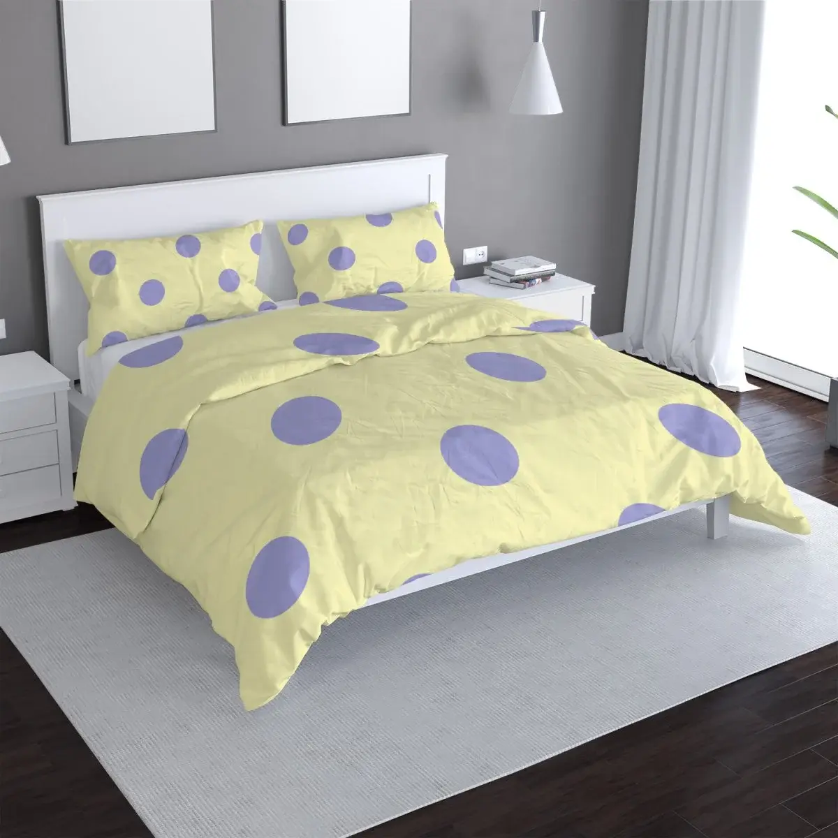 Povlečení Fialové tečky - 140x220 / 90x70