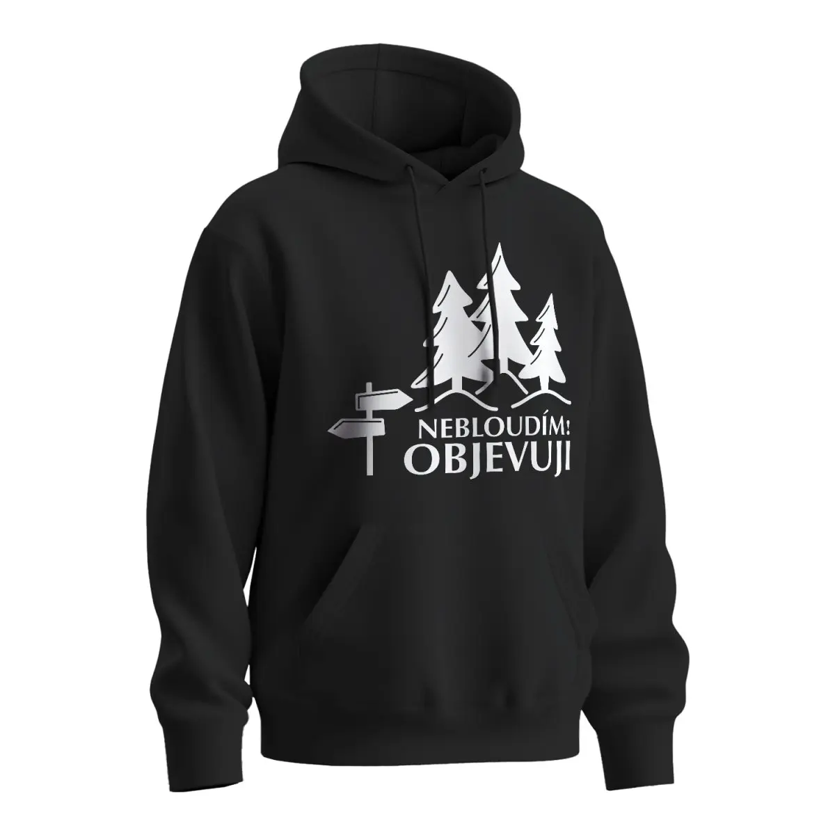 Mikina s potiskem Nebloudím! Objevuji - černá