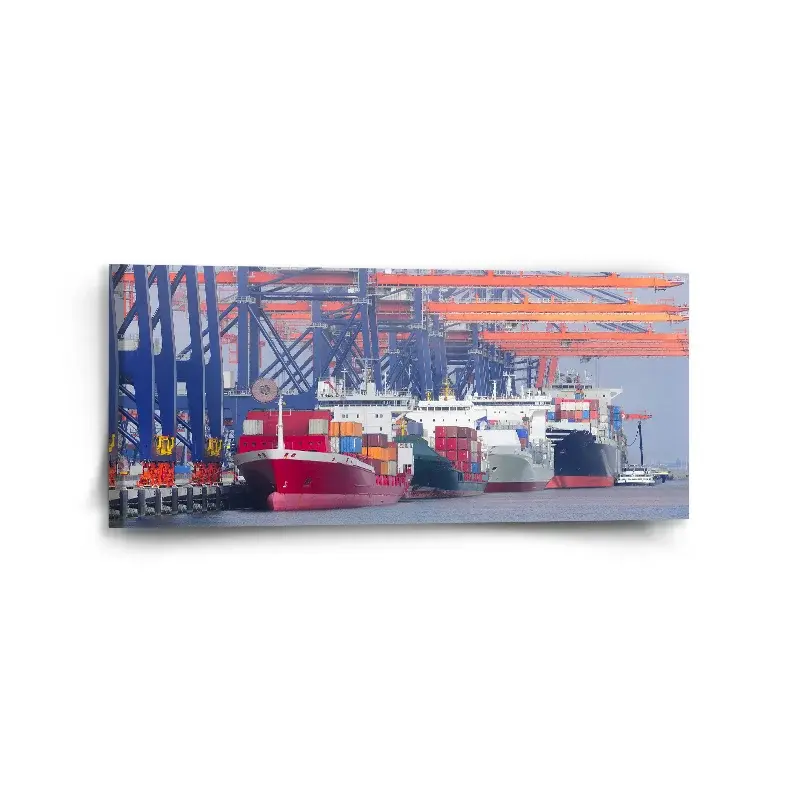 Obraz Lodě v přístavu - 110x50 cm