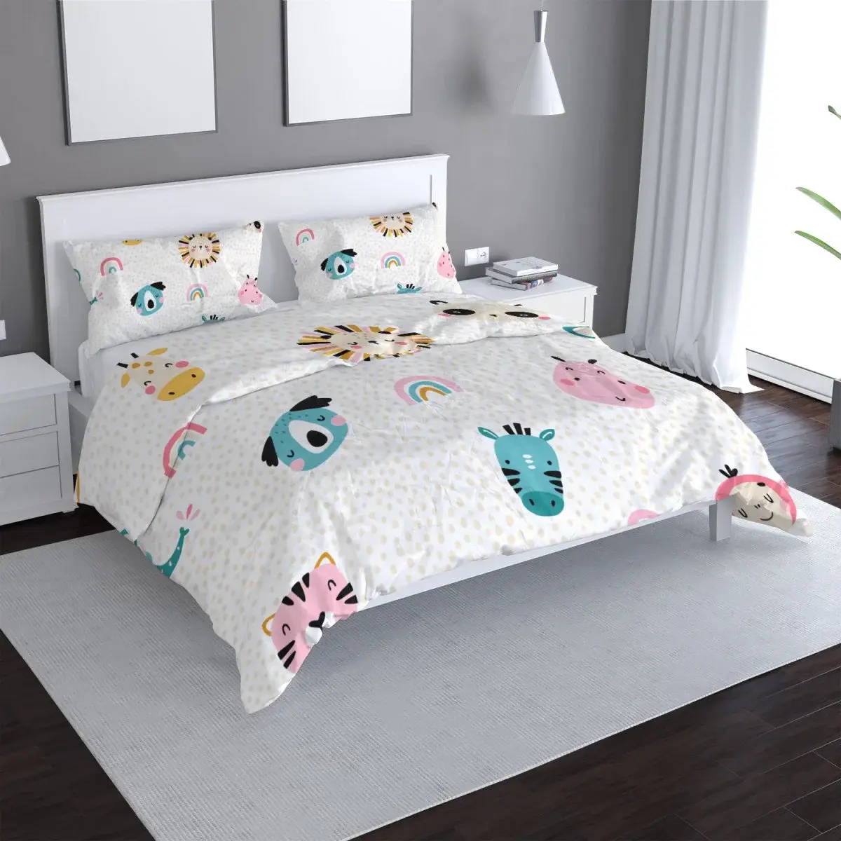 Povlečení Hroch, zebra a slunce - 140x200 / 90x70
