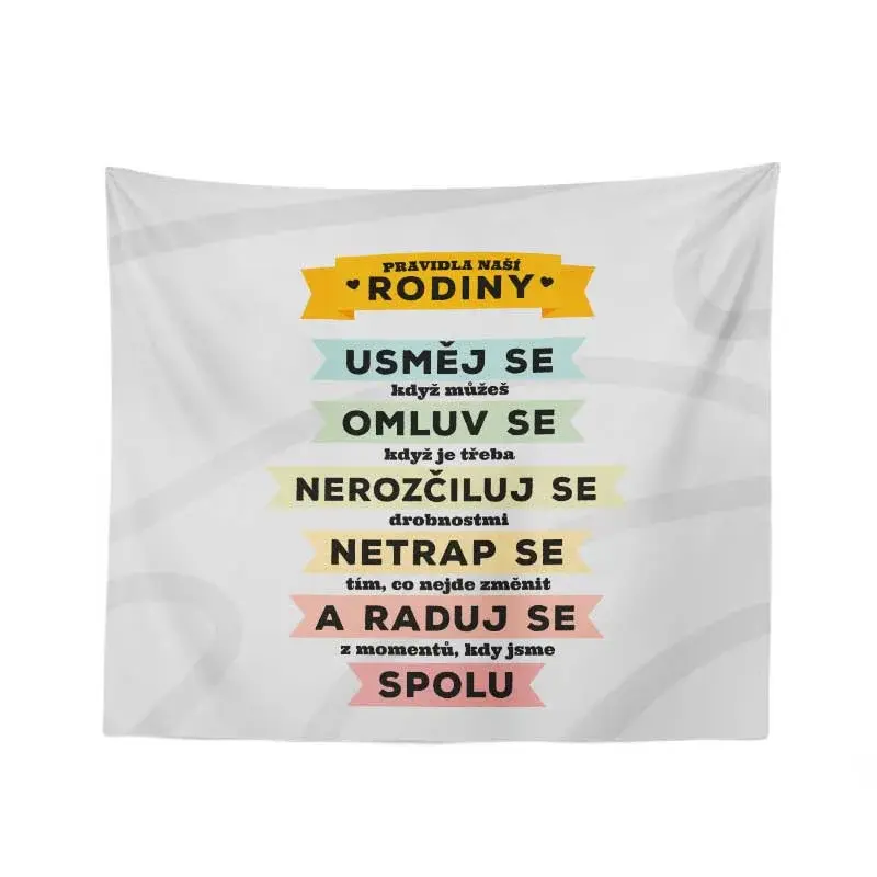 Deka Pravidla naší rodiny: 150x120 cm