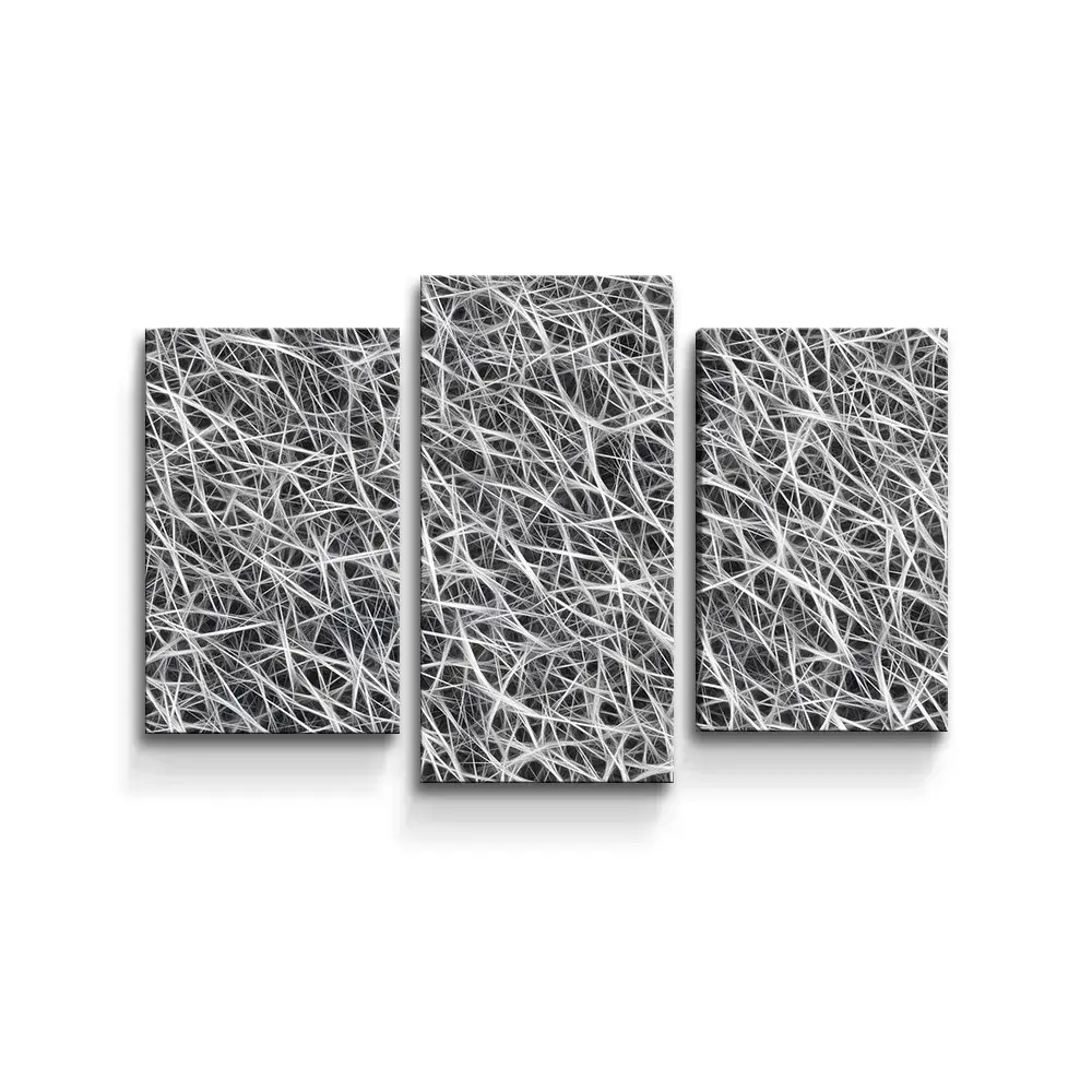 Obraz - 3-dílný Bílá vlákna - 75x50 cm